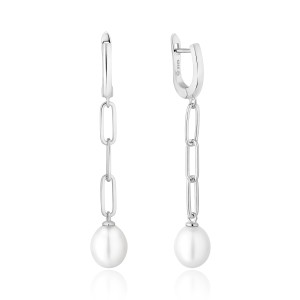Cercei lungi argint cu perle naturale DiAmanti SK24105EL_W-G (Argint 925‰ 3,3 g.)